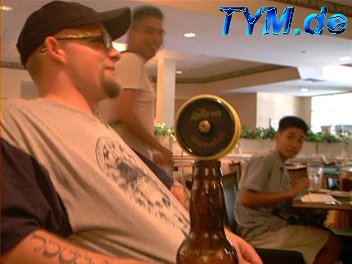 Steve, having a Mondial Beer